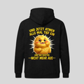 Schwarzer Hoodie mit Spruch „Und jetzt atmen alle mal tief ein“